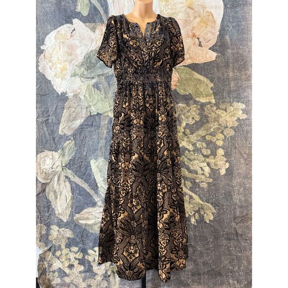 New Anthropologie The Somerset Maxi Dress: Velvet Edition Sz Small - Picture 5 of 9